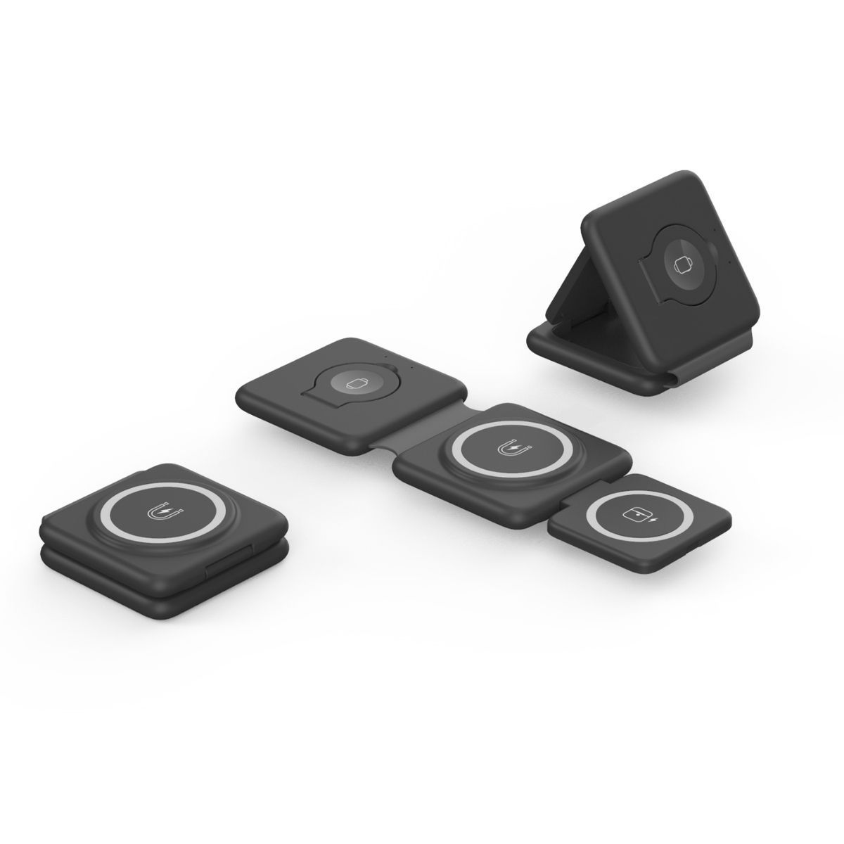 Cargador Inalámbrico Plegable Magnético 3 en 1
